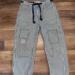 We The Free Striped Navy and White Moxie Railroad Barrel Pants Size 28